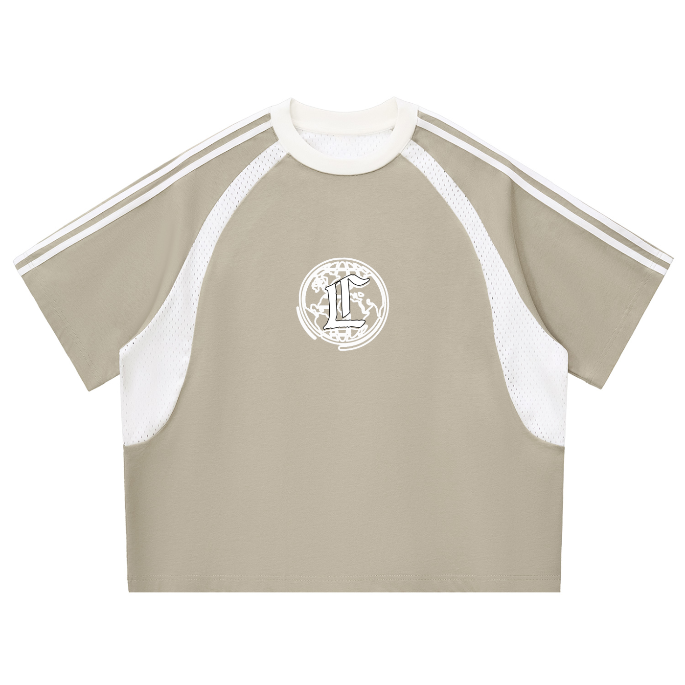 Concentrate Streetwear - CCS - 260gsm Contrast Stripes Panel Mesh T-shirt