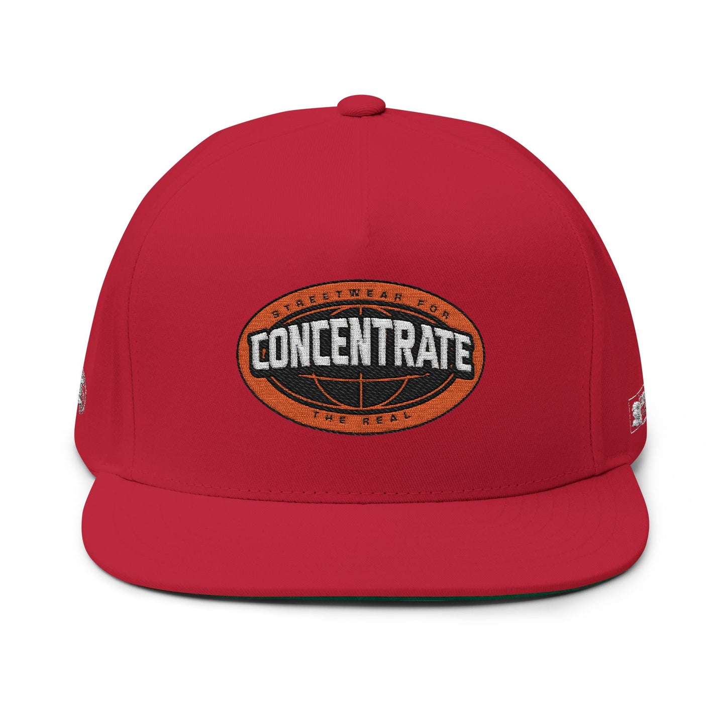 Concentrate Collective Streetwear - The Real - Flat Bill Snap Back Cap Embroidered Logo