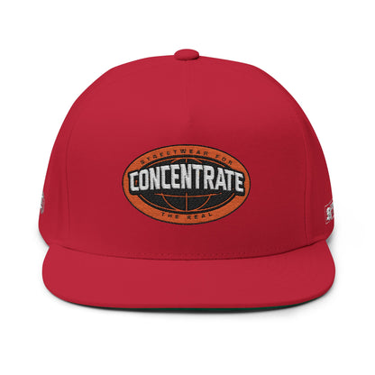 Concentrate Collective Streetwear - The Real - Flat Bill Snap Back Cap Embroidered Logo