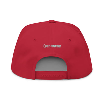 Concentrate Collective Streetwear - CCS - Flat Bill Snap Back Cap Embroidered White Logo
