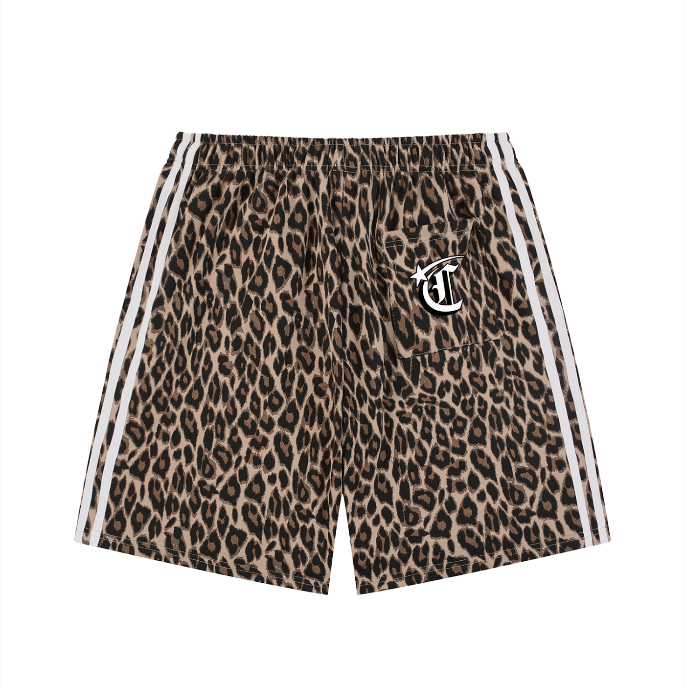 Concentrate Streetwear - Starry Sea - 360gsm Unisex Heavyweight Leopard Drawstring Shorts