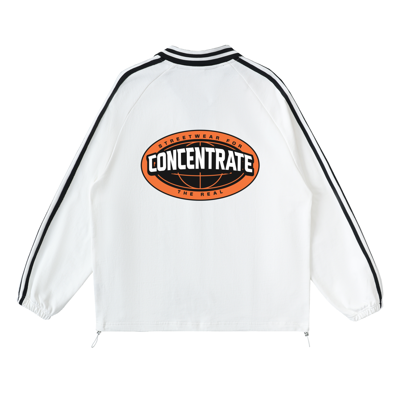 Concentrate Streetwear - The Real - 380gsm Striped Lapel Collar Sweatshirt