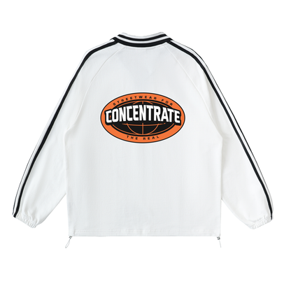 Concentrate Streetwear - The Real - 380gsm Striped Lapel Collar Sweatshirt