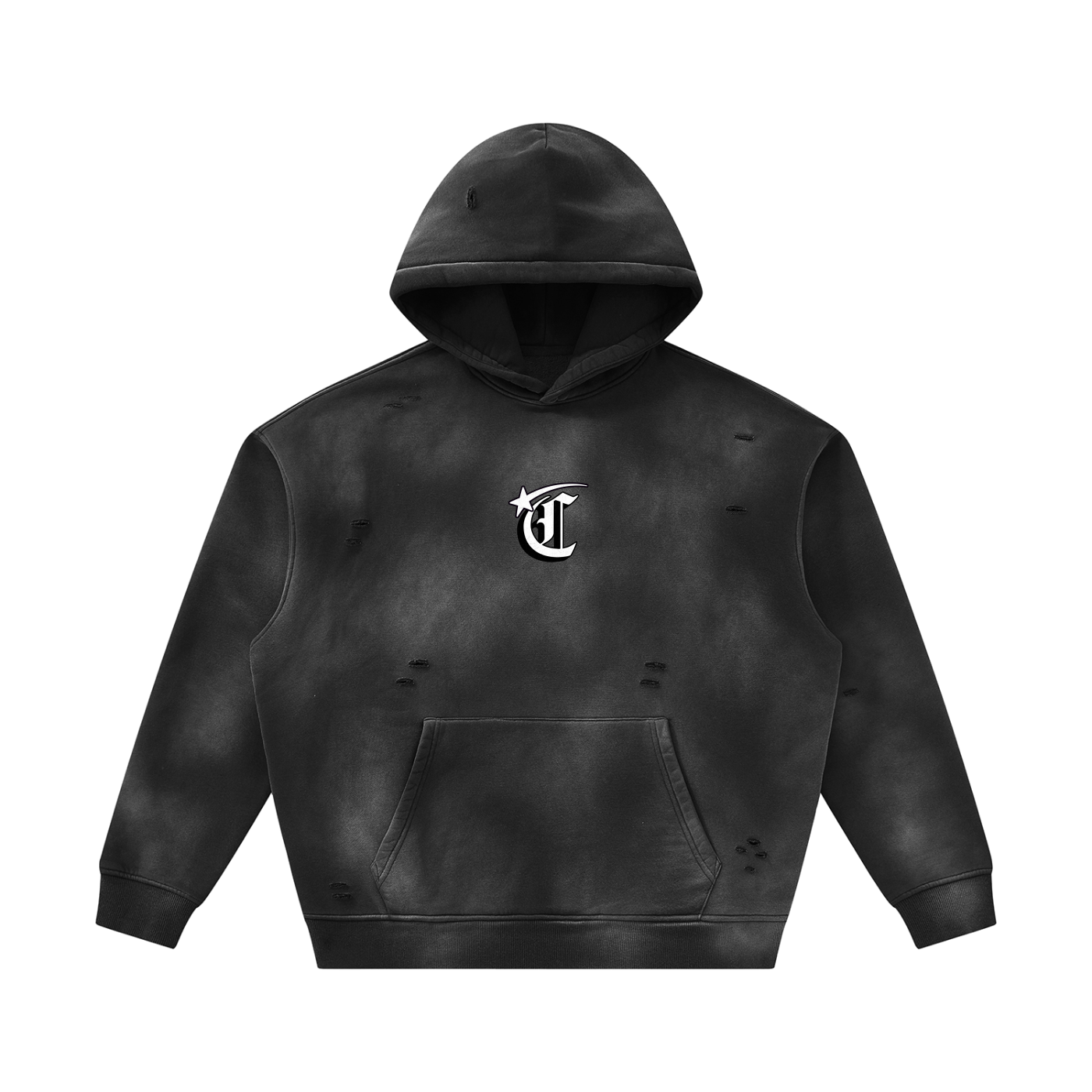 Concentrate Streetwear - Starry - 350gsm Unisex Sunfade Frayed Fleece Hoodie