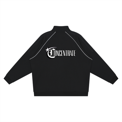 Concentrate Streetwear - Starry Sea - 365gsm Reflection Striped Raglan Sleeve  Jacket