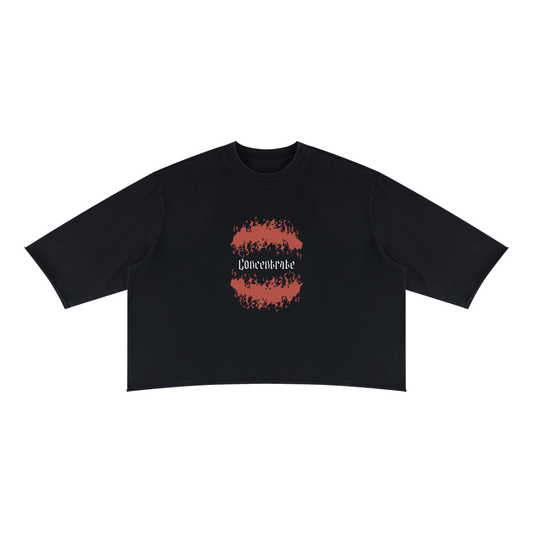 Concentrate Streetwear - Flamed - 330 gsm Unisex Mineral Wash Raw Hem Boxy T-Shirt