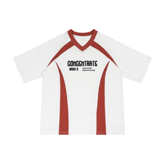 Concentrate Streetwear - Glory - 230gsm Unisex Color Block V-Neck T-Shirt