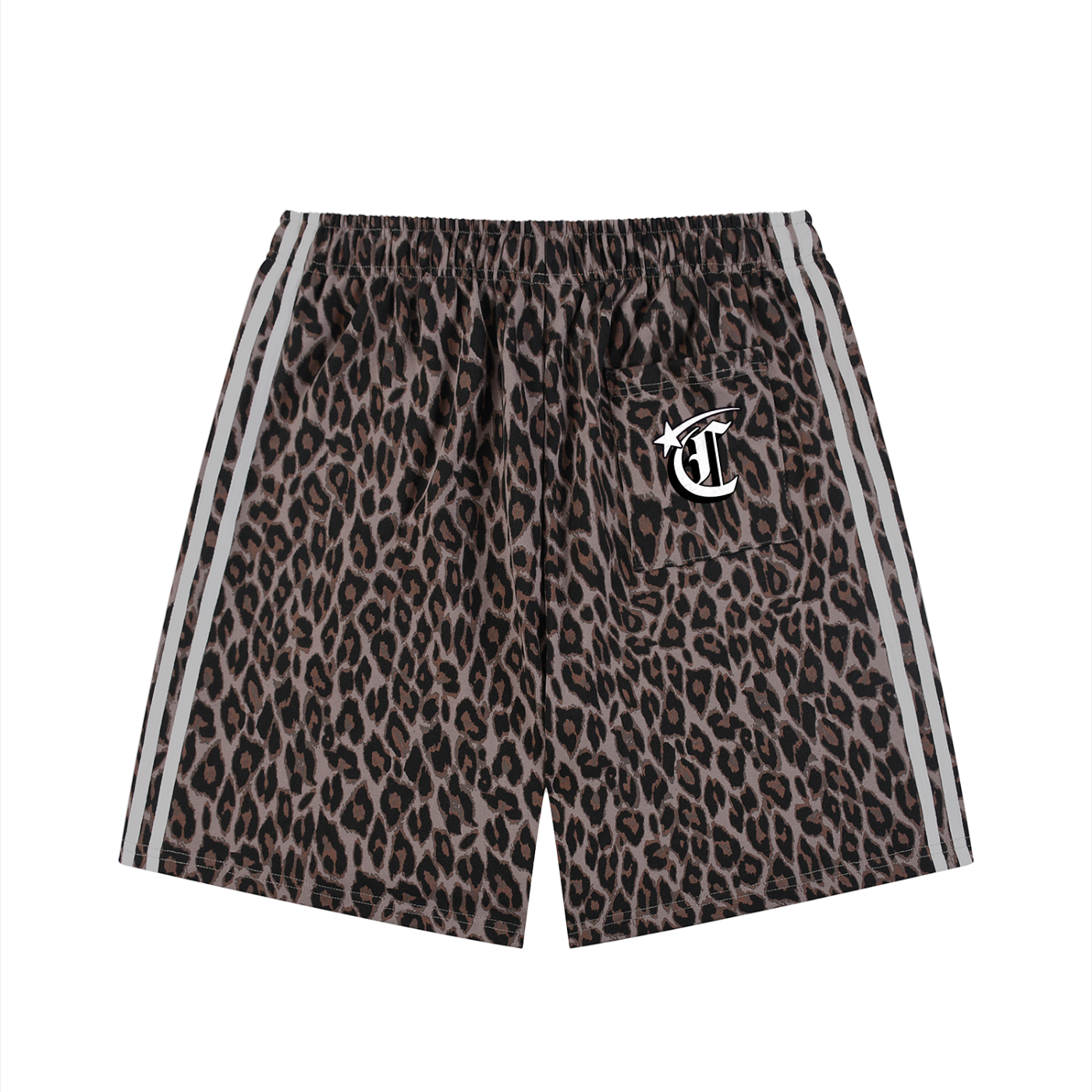 Concentrate Streetwear - Starry Sea - 360gsm Unisex Heavyweight Leopard Drawstring Shorts