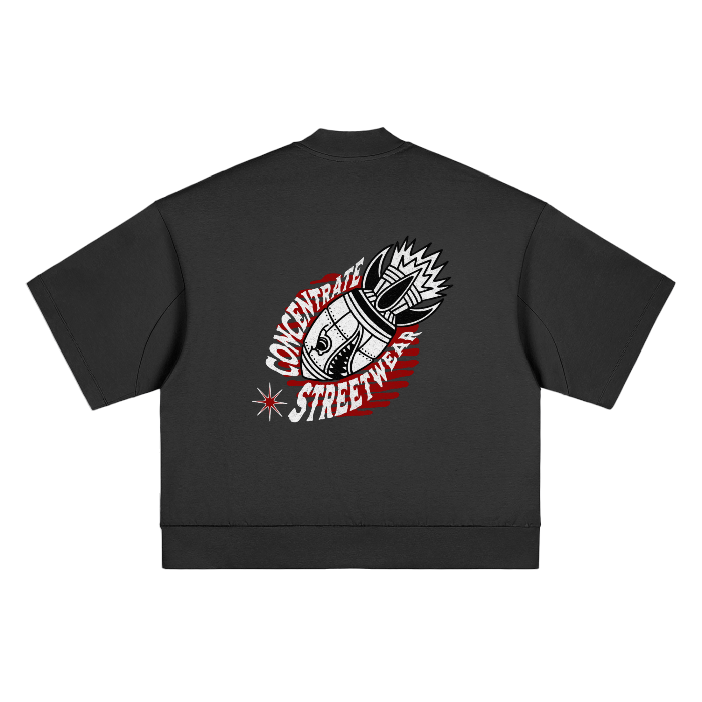 Concentrate Streetwear - Anti Control - 305gsm Massive Heavyweight Oversized Mock Neck T-shirt