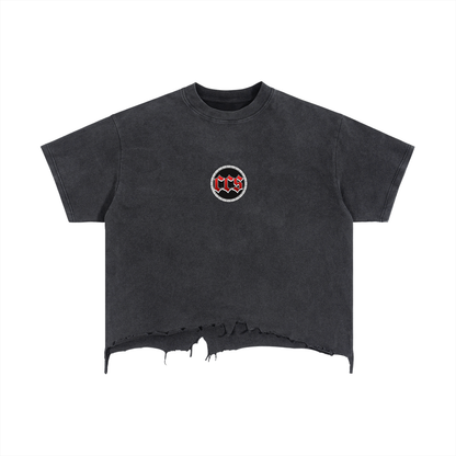 Concentrate Streetwear - Savage Crest CCS - 240gsm Vintage Wash Boxy Distressed Hem T-Shirt