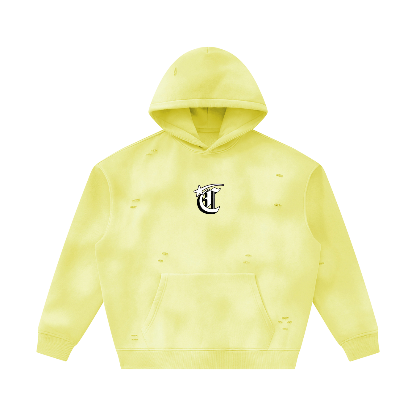 Concentrate Streetwear - Starry - 350gsm Unisex Sunfade Frayed Fleece Hoodie