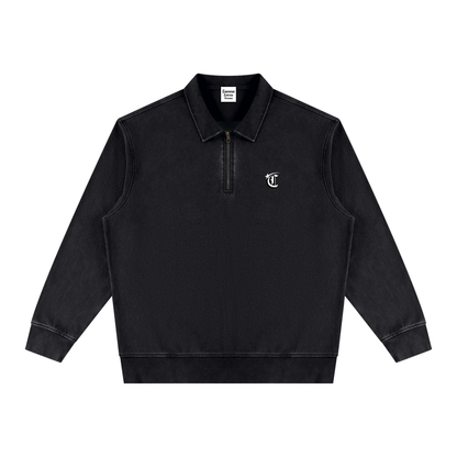 Concentrate Streetwear - Stary - 350gsm Unisex Vintage Wash Quarter-Zip Sweatshirt