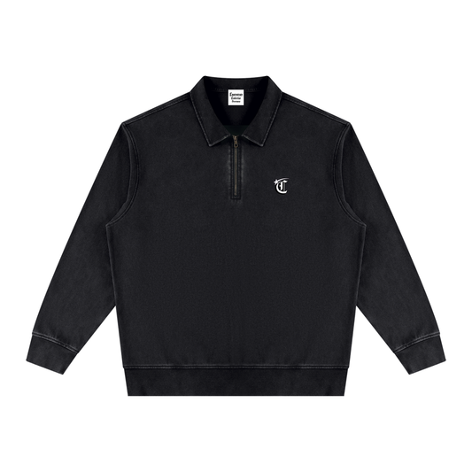 Concentrate Streetwear - Stary - 350gsm Unisex Vintage Wash Quarter-Zip Sweatshirt
