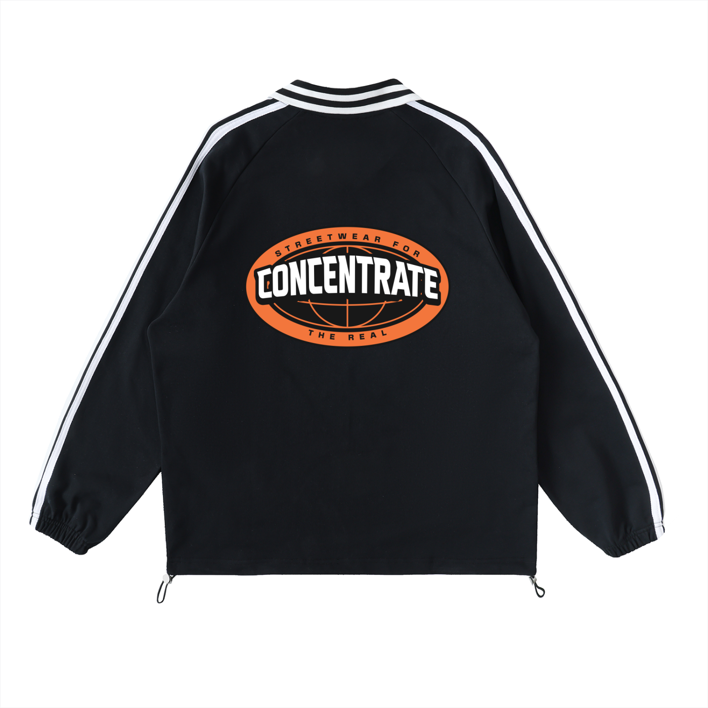Concentrate Streetwear - The Real - 380gsm Striped Lapel Collar Sweatshirt