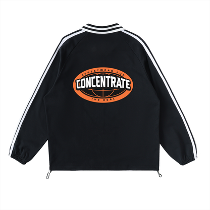 Concentrate Streetwear - The Real - 380gsm Striped Lapel Collar Sweatshirt