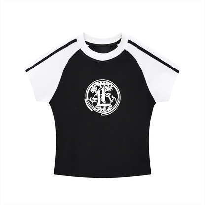 Concentrate Streetwear - CCS - 260gsm Contrast Stripes Bodycon Raglan  Sleeve T-Shirt