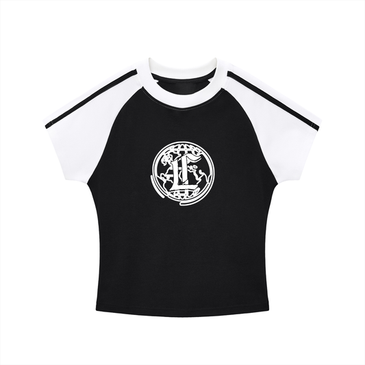Concentrate Streetwear - CCS - 260gsm Contrast Stripes Bodycon Raglan  Sleeve T-Shirt