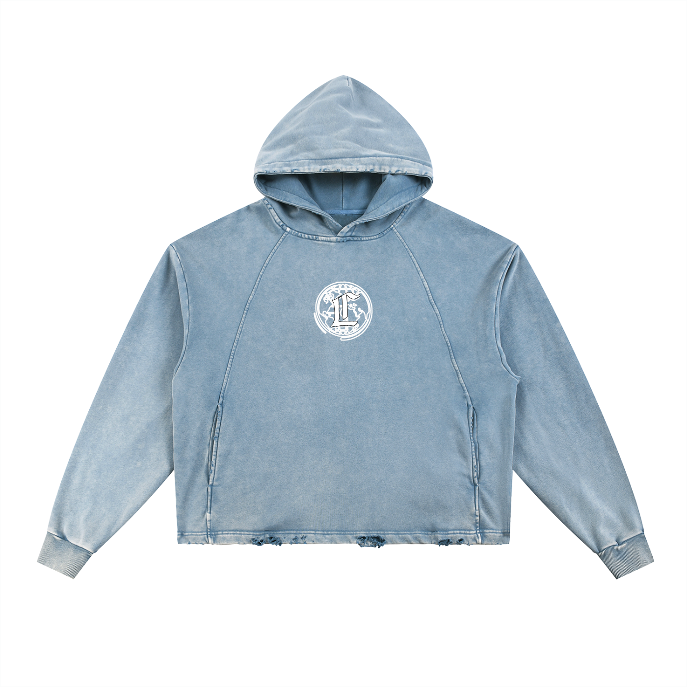 Concentrate Streetwear - CCS - 340gsm Vintage Washed Frayed-Hem Hoodie