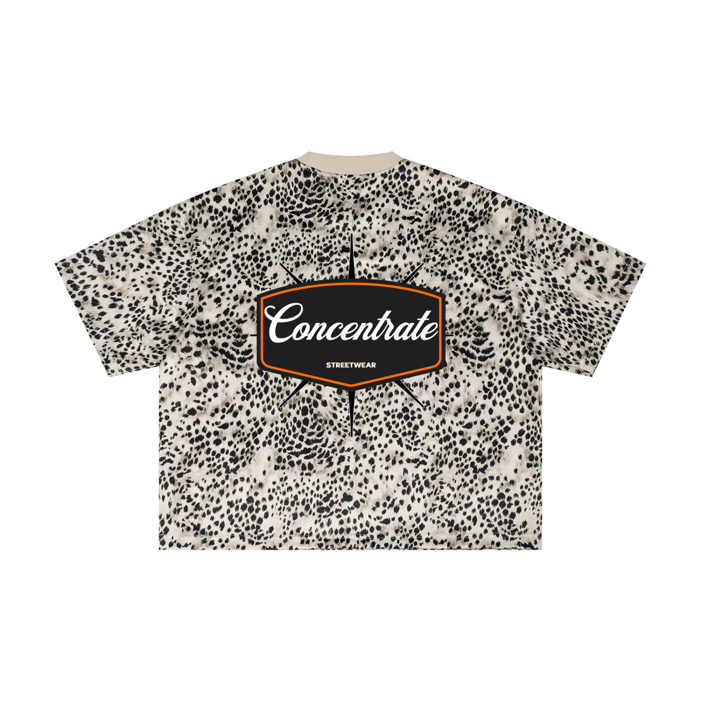 Concentrate Streetwear - 	Pure Emblem - 240gsm Unisex Leopard Print Boxy T-Shirt