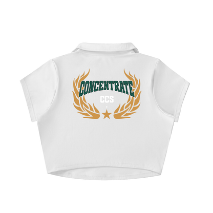 Concentrate Streetwear - Drop Out -210gsm V-Neck Lapel Crop Top