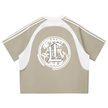 Concentrate Streetwear - CCS - 260gsm Contrast Stripes Panel Mesh T-shirt