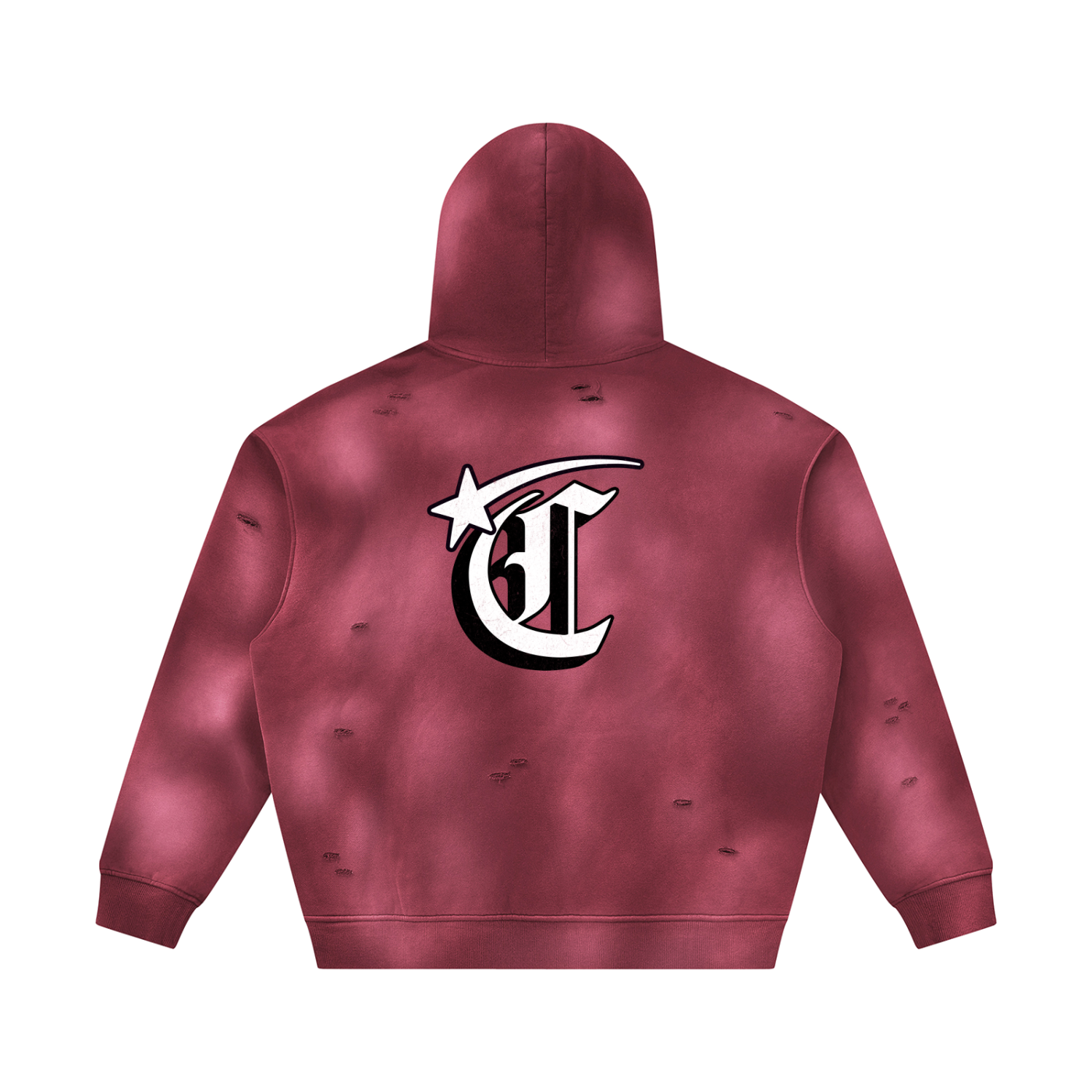 Concentrate Streetwear - Starry - 350gsm Unisex Sunfade Frayed Fleece Hoodie