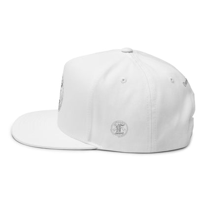 Concentrate Collective Streetwear - CCS - Flat Bill Snap Back Cap Embroidered White Logo