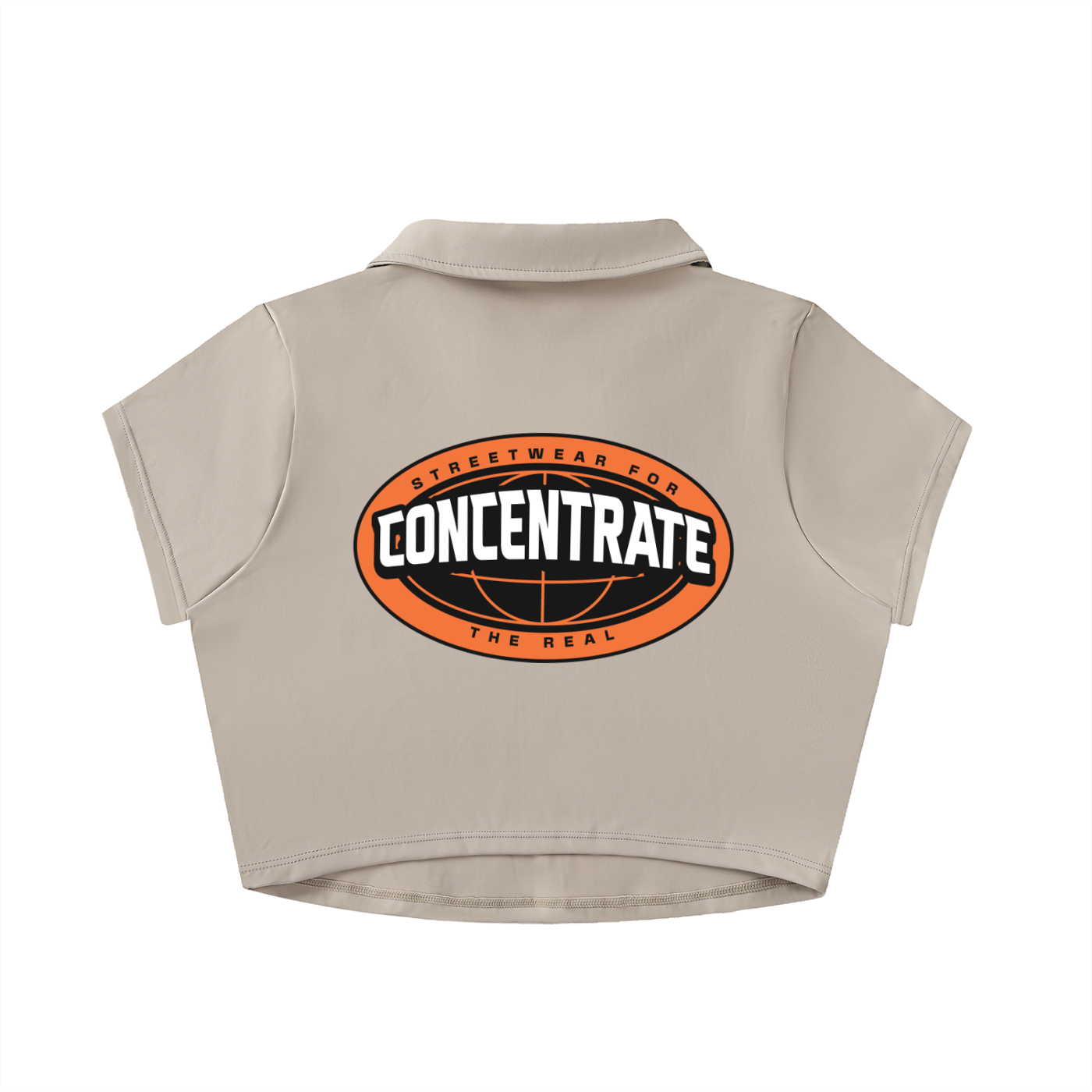 Concentrate Streetwear - The Real - 210gsm V-Neck Lapel Crop Top