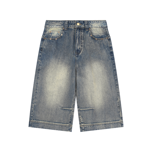 Concentrate Streetwear - Vintage Wash Baggy Denim Shorts/Jorts