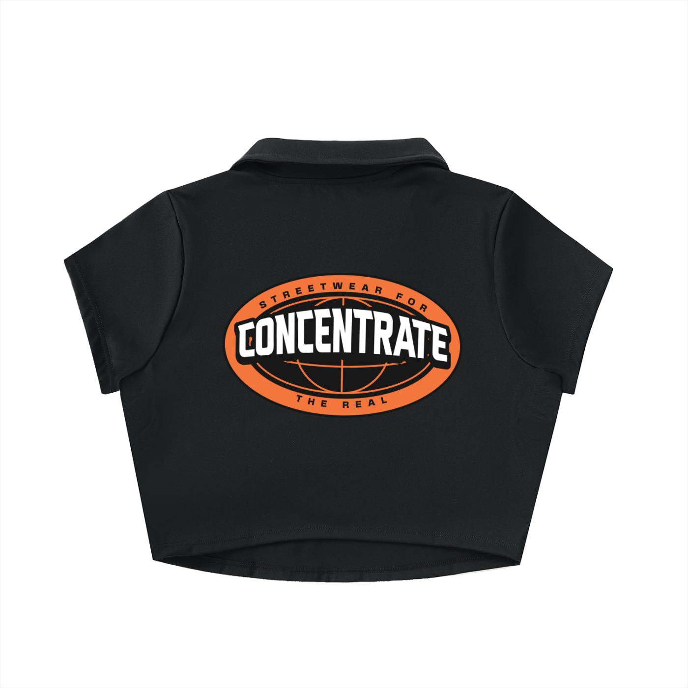 Concentrate Streetwear - The Real - 210gsm V-Neck Lapel Crop Top