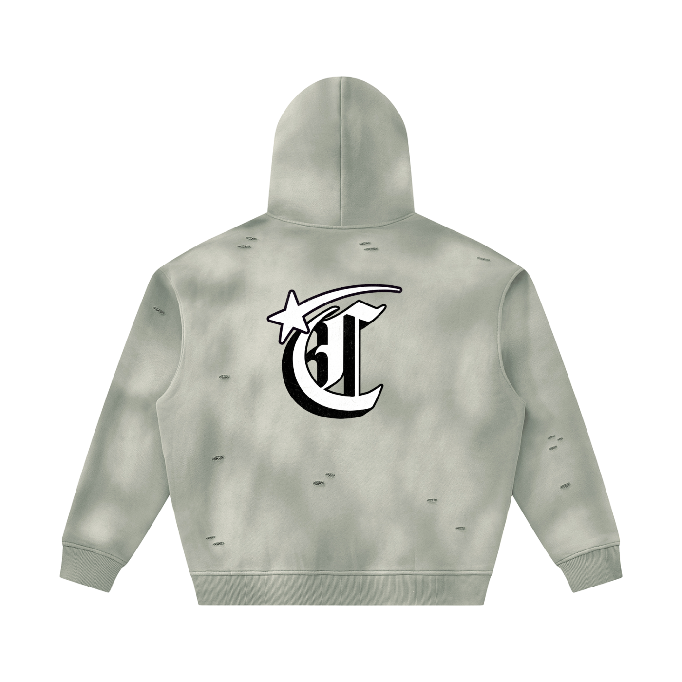 Concentrate Streetwear - Starry - 350gsm Unisex Sunfade Frayed Fleece Hoodie