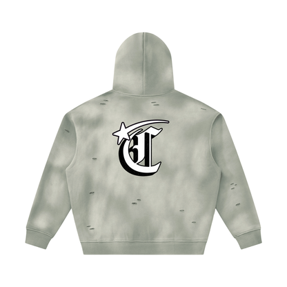 Concentrate Streetwear - Starry - 350gsm Unisex Sunfade Frayed Fleece Hoodie