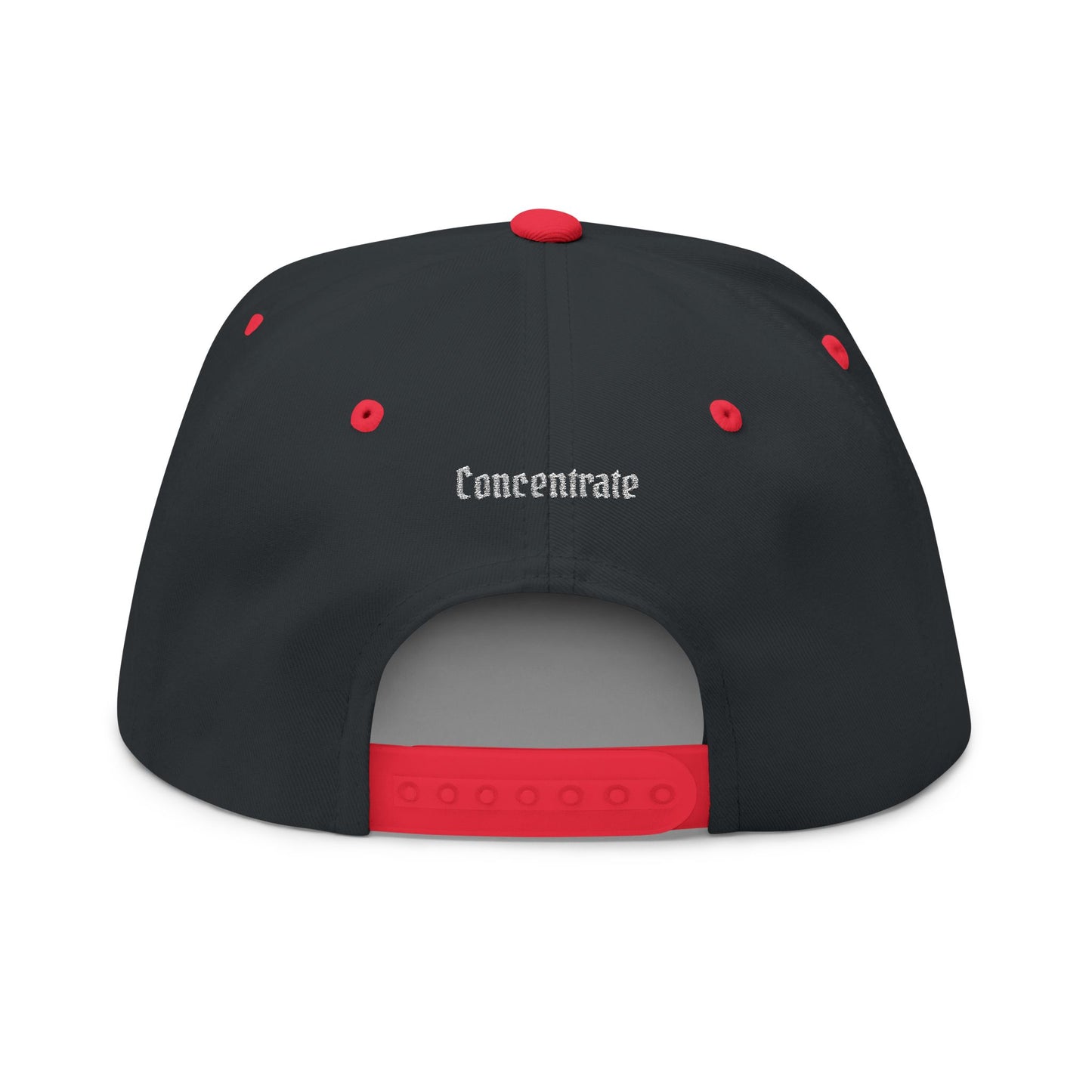 Concentrate Collective Streetwear - CCS - Flat Bill Snap Back Cap Embroidered White Logo