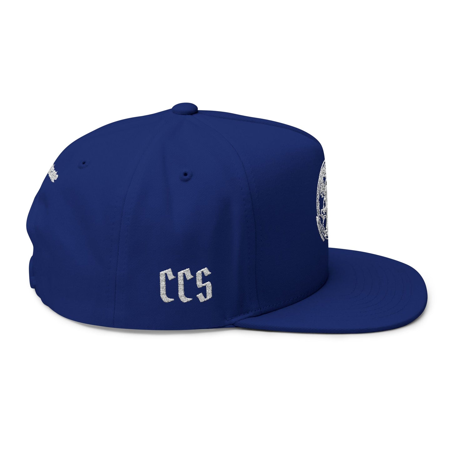 Concentrate Collective Streetwear - CCS - Flat Bill Snap Back Cap Embroidered White Logo