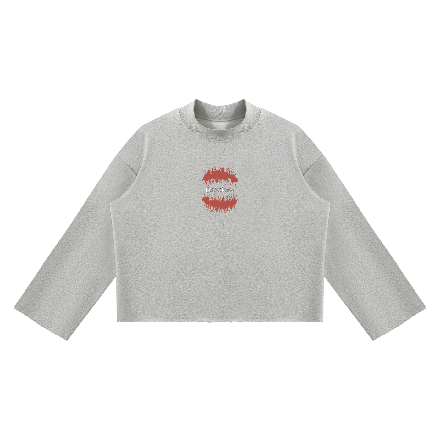 Concentrate Streetwear - Flamed - 350gsm Unisex Mock Neck Raw Edge Boxy Sweatshirt