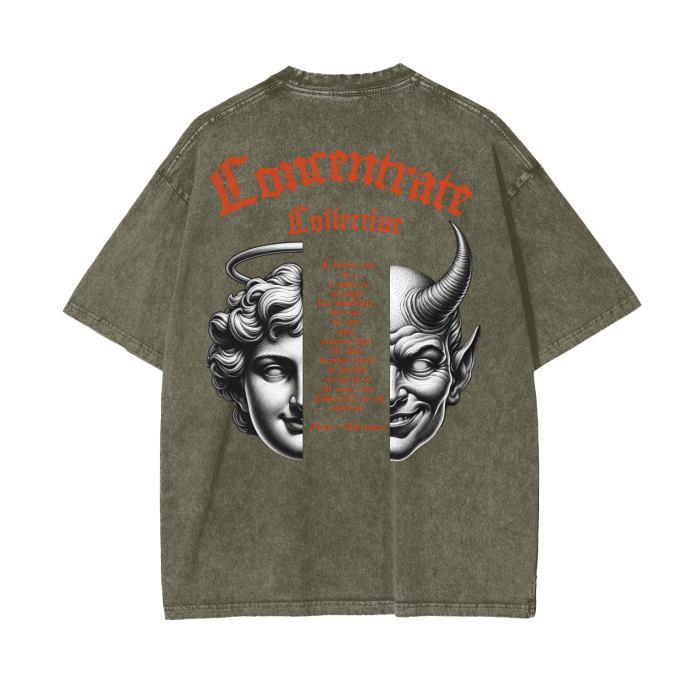 Concentrate - The Battle - Acid Wash 250 GSM - Oversize T-Shirt - Set