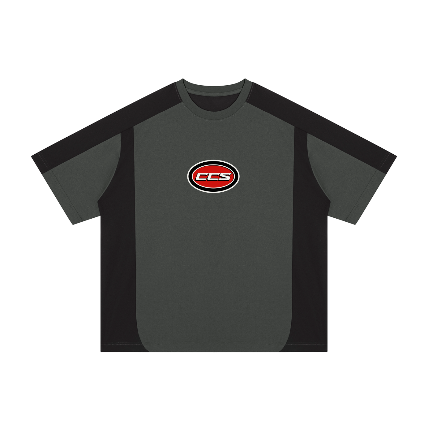 Concentrate Streetwear - Red Cent CCS - 200gsm Unisex Color Block Loose T-Shirt
