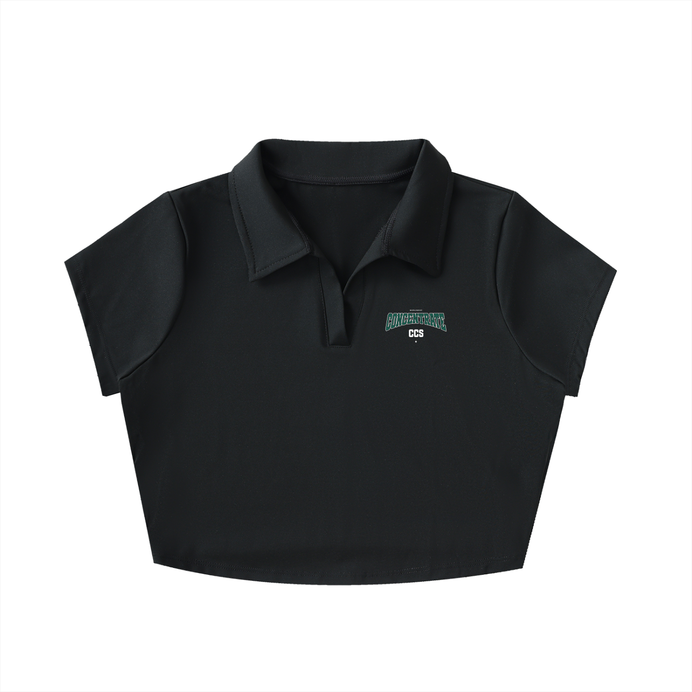 Concentrate Streetwear - Drop Out -210gsm V-Neck Lapel Crop Top