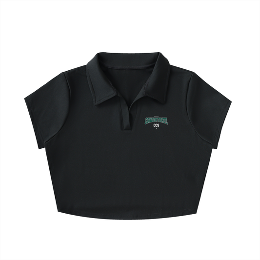 Concentrate Streetwear - Drop Out -210gsm V-Neck Lapel Crop Top