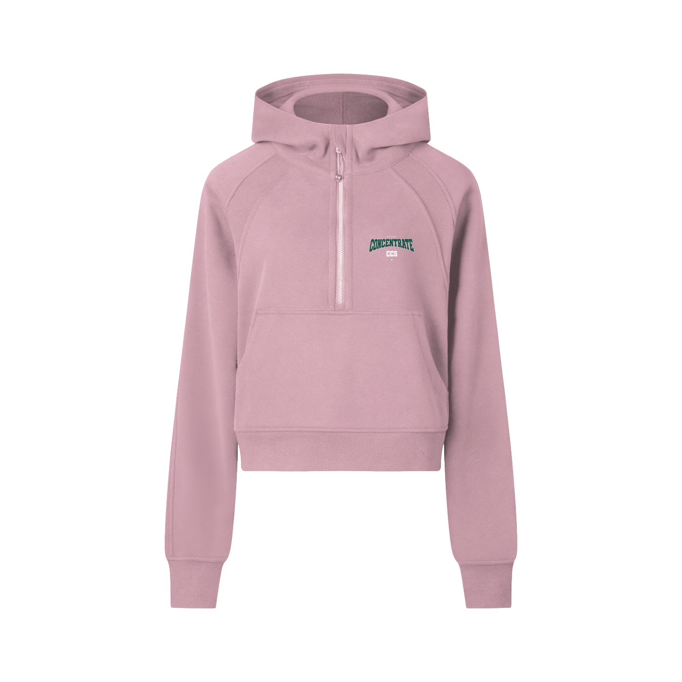 Concentrate Streetwear - Drop Out - 320gsm Cropped Half-Zip Hoodie
