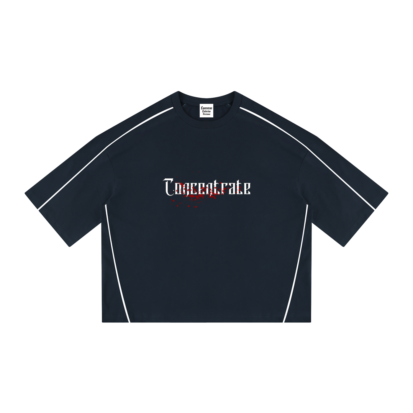 Concentrate Streetwear - Splatter - 276gsm Unisex Heavyweight Boxy Piping T-Shirt