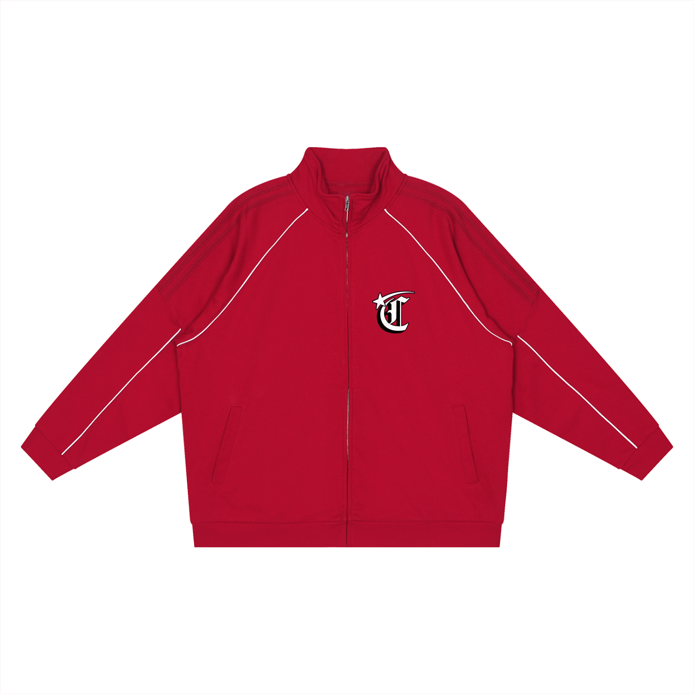 Concentrate Streetwear - Starry Sea - 365gsm Reflection Striped Raglan Sleeve  Jacket