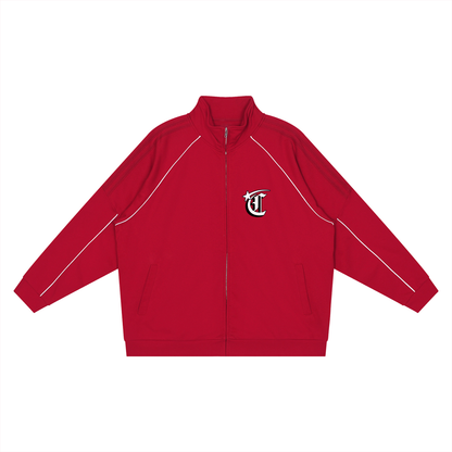 Concentrate Streetwear - Starry Sea - 365gsm Reflection Striped Raglan Sleeve  Jacket