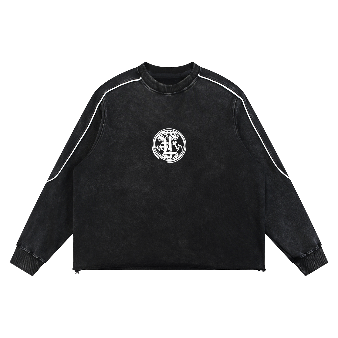 Concentrate Streetwear - CCS -420gsm Mineral Wash Piping Raw Hem Sweatshirt