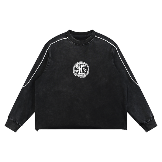 Concentrate Streetwear - CCS -420gsm Mineral Wash Piping Raw Hem Sweatshirt