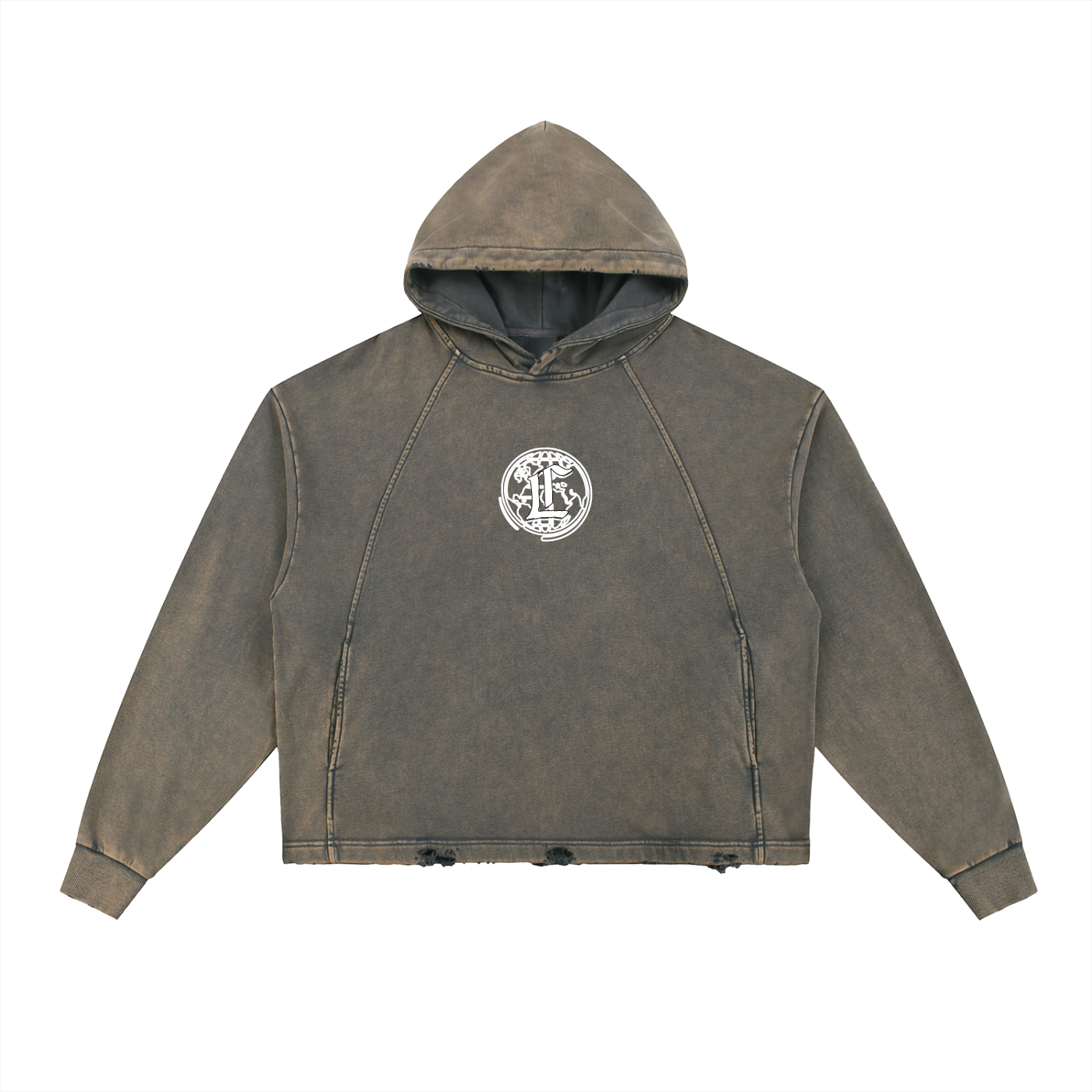 Concentrate Streetwear - CCS - 340gsm Vintage Washed Frayed-Hem Hoodie
