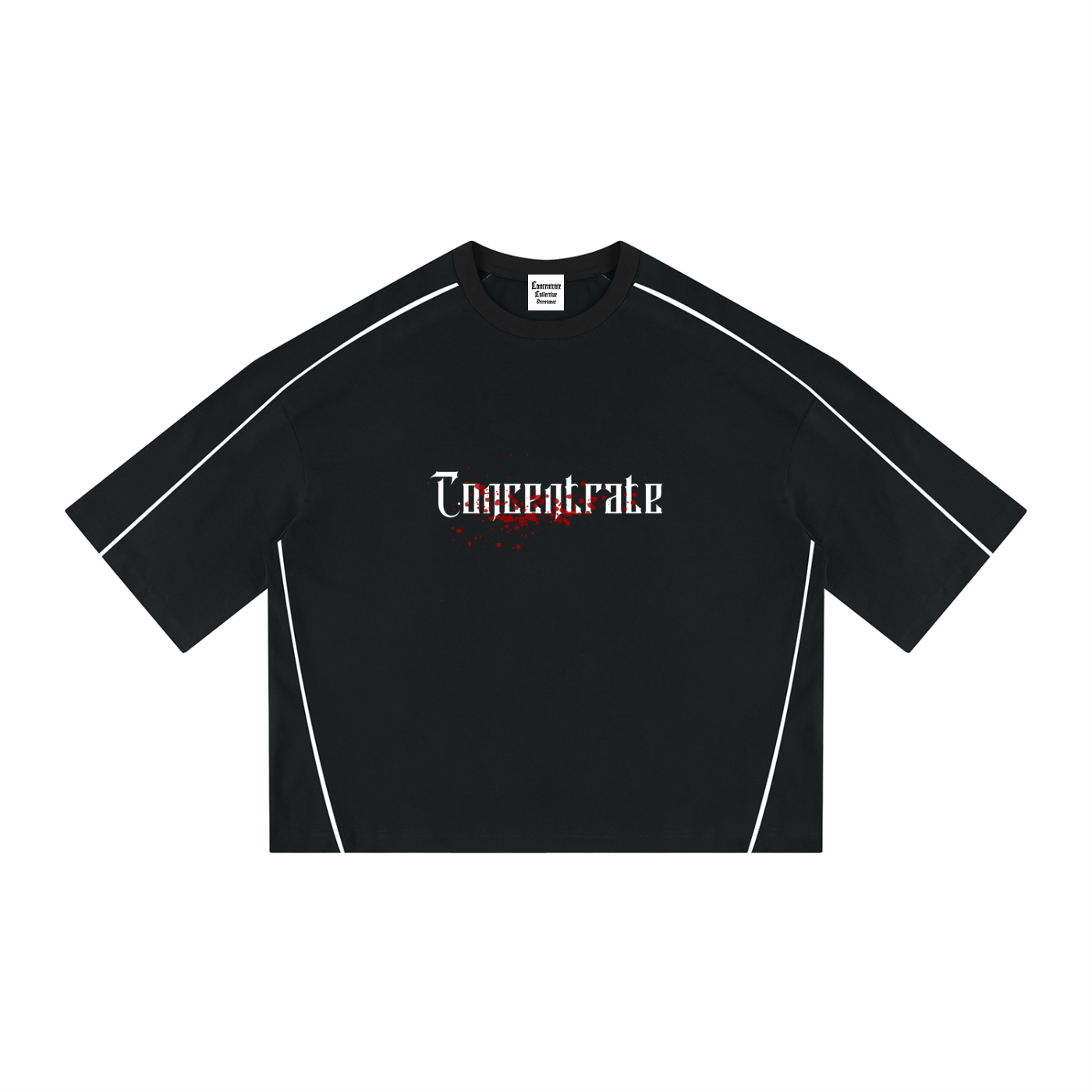 Concentrate Streetwear - Splatter - 276gsm Unisex Heavyweight Boxy Piping T-Shirt