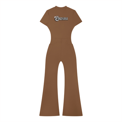 Concentrate Streetwear - Starry Sea - 230gsm Women’s Tight Flared Leg Quarter-Zip Jumpsuit
