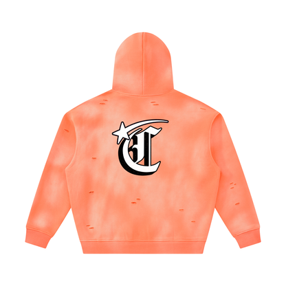 Concentrate Streetwear - Starry - 350gsm Unisex Sunfade Frayed Fleece Hoodie