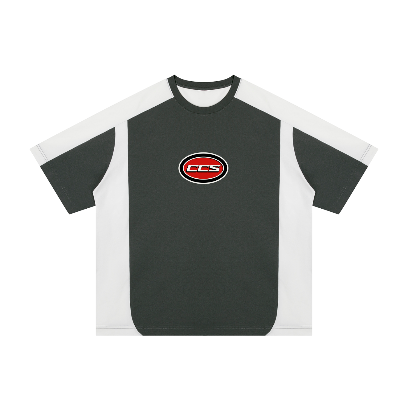 Concentrate Streetwear - Red Cent CCS - 200gsm Unisex Color Block Loose T-Shirt